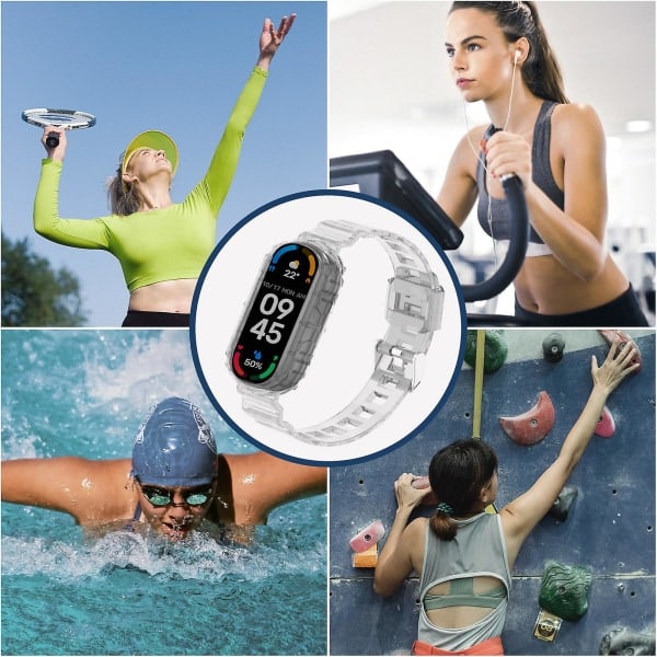 Ranneke Yhteensopiva Xiaomi Mi Band 6 / 5 kanssa Urheilullinen Silikoniranneke 24cm Läpinäkyvä