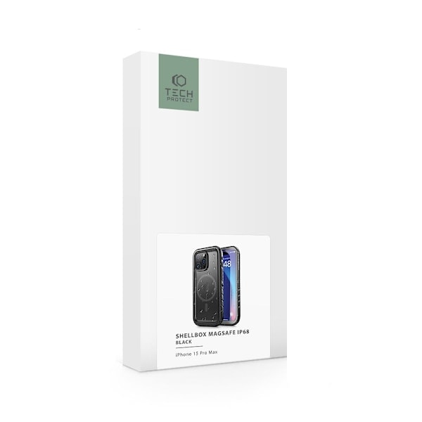 Tech-Protect iPhone 15 Pro Max Deksel MagSafe IP68 Shellbox Svart