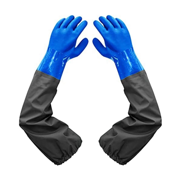 Långa gummihandskar, långa vattentäta handskar och kraftiga vattentäta handskar för skadliga och syrliga