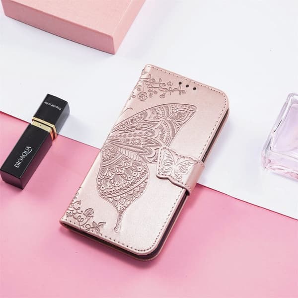 iPhone 17e / 16e Case With Butterfly Print Rose Gold
