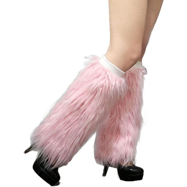 Kvinnor Faux Fur Ben Warmer - Vinter Fluffy Boot Toppers 40cm