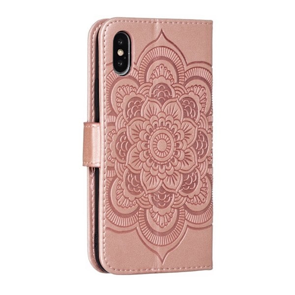 iPhone X/Xs - Mandala Lær Etui - Roségull Roségull Roségull