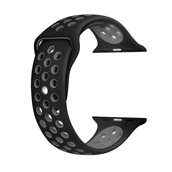 Silikone Armbånd - Apple Watch 38/40/41 mm - Sort/Grå Sort/Grå Sort/Grå
