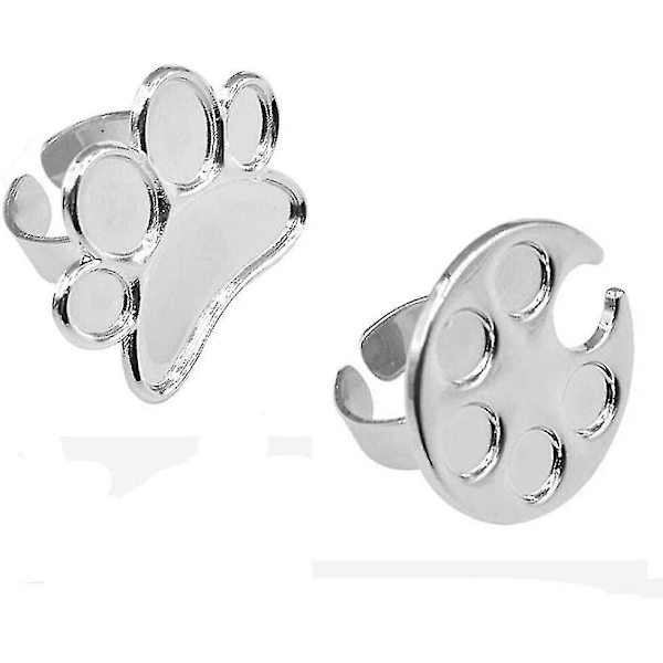 Nagelkonstpalett Fingerringar, Mini Polishhållare Ritningsfärgspalett, Nagelkonstmålning Gelpalett-