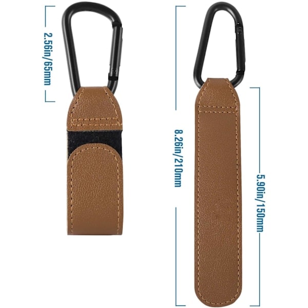 Barnvagnskrokar, 2-pack Buggy Clips Bärsele Barnvagnskrokar, Väskkrokar för Barnvagn, Barnvagnsklämmor, Barnvagnskrokar för Väskor, Brun