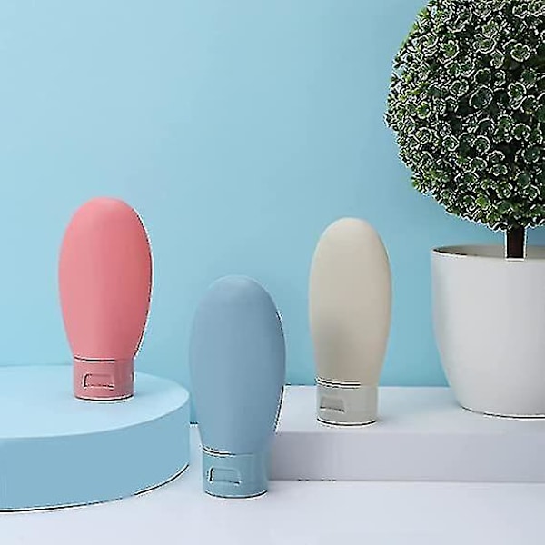 3 st Rese-flaskor, 60 ml Rese-flaskor & Behållare, små Mini Tomma Plastflaskor för Rese-toalettartiklar