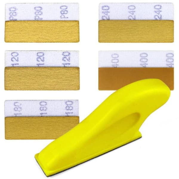 Mikroslippapperskit Vått och torrt sandpapper Handslipkloss