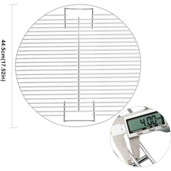 {PL}44,5 cm grillrist i rustfrit stål til kulgrill
