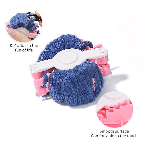 Pom Pom Maker - Fluffballmaskin - Hjerteformede Pom Pom-makere Fluffvever Nål Strikkeull