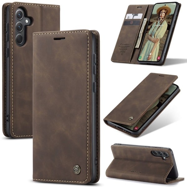 CASEME Galaxy A56 5G/A36 5G Fodral Retro Läder Mörkbrun
