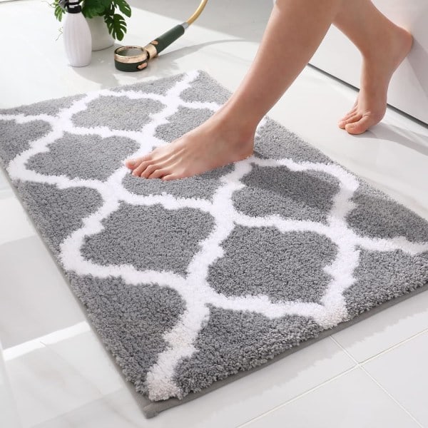 Badeværelsesmåtte, blød og absorberende badeværelsesmåtte i mikrofiber, badeværelsesmåtter til badeværelset