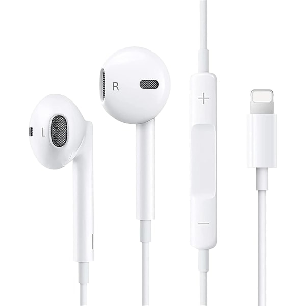 Apple Hörlurar Trådbundna iPhone Hörlurar In-Ear Hörlurar med Volymkontroll och Mikrofon, Kompatibla med iPhone XS-14 Pro Max