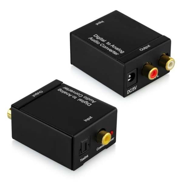 Digital til lydkonverter Optisk RCA LR lydadapter Sort