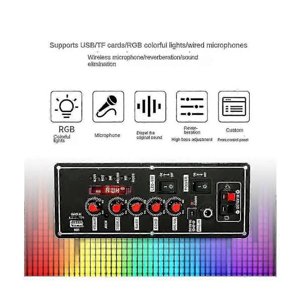 [PL】7.4V förstärkarkort Square Dance 2x10w högtalarförstärkare stöder Bluetooth Aux U-disk 5-8 tums högtalare Diy hemmabio