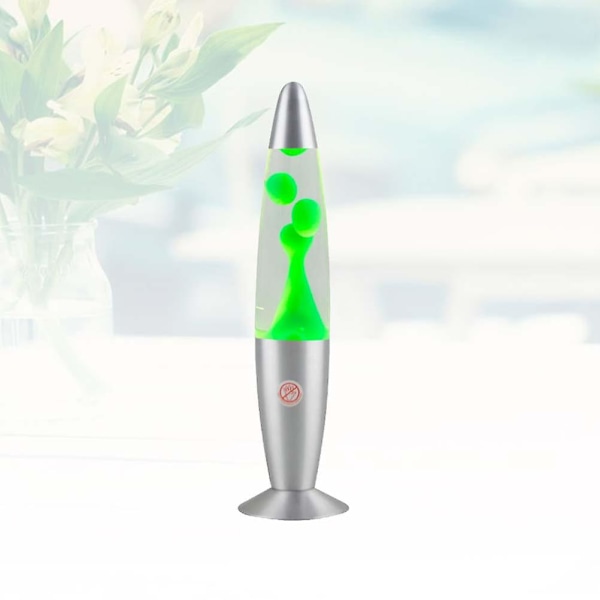 Metal Base Lava Vokslampe 25W Klart Vand Grøn Voks Lys Kreativ Dekorationslampe Soveværelse Natlampe (EU Stik)