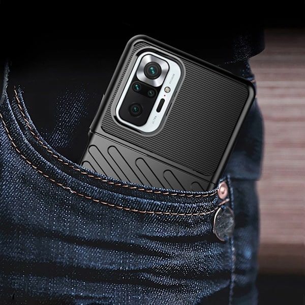 Xiaomi Redmi Note 10 Pro - Twill Textur Skal - Blå Blå
