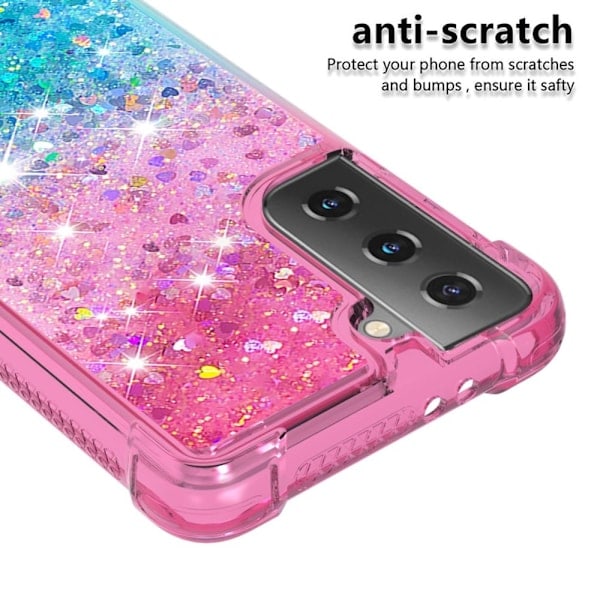 Samsung Galaxy S21 - Iskunkestävä Hiekka Kotelo - Pinkki/Sininen