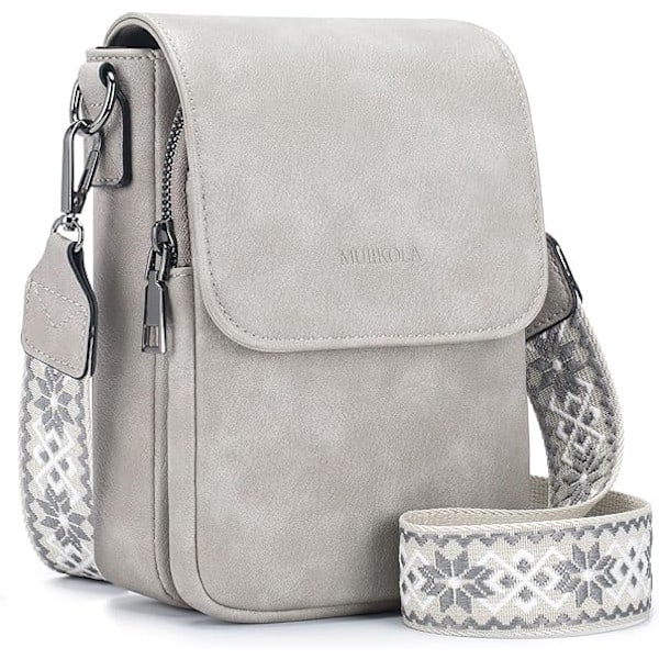 Liten Crossbody-veske, Mobiltelefon Crossbody-veske, Mobiltelefonveske med Berøringsskjerm, Kunstlær Crossbody-veske med Reim og Transparent Skjerm