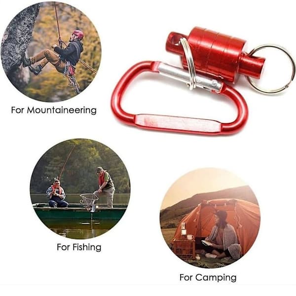 Net Release Clip Nøglering Krog til Fluefiskeri Magnet Aluminium Legering Krog Sort[PL]