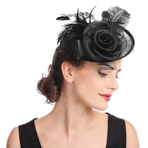 {PL}Blomsterfjær Hårbånd Hårtilbehør Bryllup Hodeplagg Damer Konkurranse Royal Ascot Bryllup