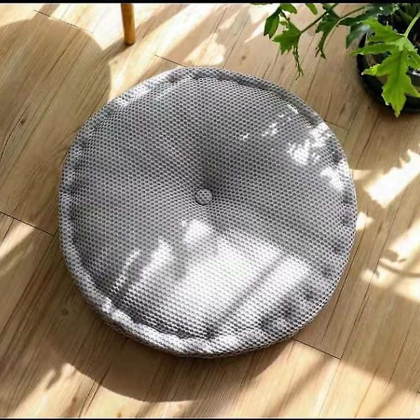 Rund Kudde Stolsdyna Hängande Tvättad Mjuk Mesh Sitsdyna Stolsdynor för Inomhus Utomhus Golv, Stol, Soffa, Eldstad, Säng, Kontor 40cm (Grå)