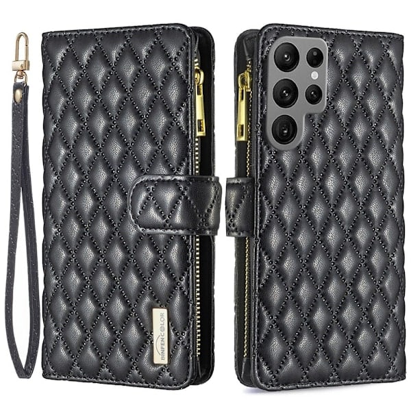 Samsung Galaxy S23 Ultra Cover Diamant Multifunktionel Sort