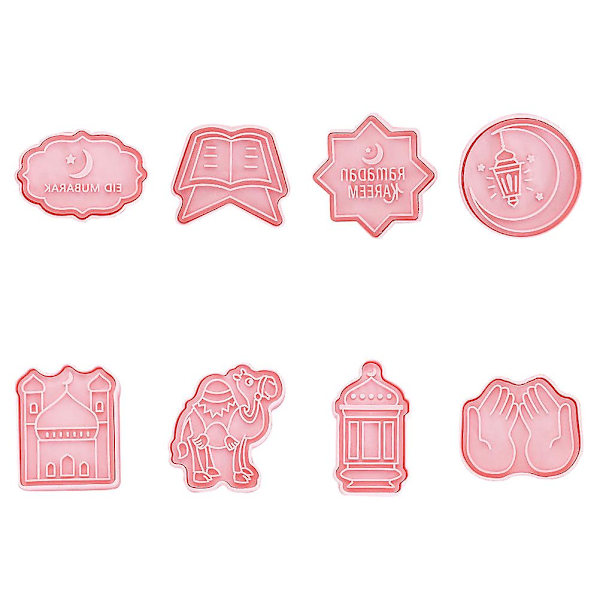 8 st DIY Kakformar i Plast Eid Mubarak Kakor Bakverk Verktyg Bakformar