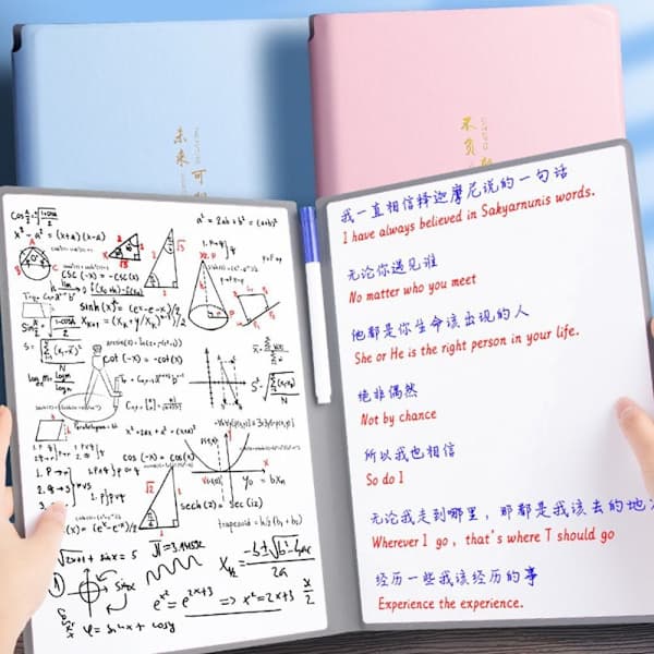 Whiteboard-notesbog med whiteboardpen, viskelæder, A4-BLÅ A4-Blå[PL]
