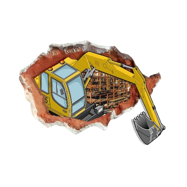 3D Tapet Veggmaleri Lim Barnerom Barnerom Veggkunst Gravemaskin Veggmaleri Gravemaskin Veggdekor Veggmalerier