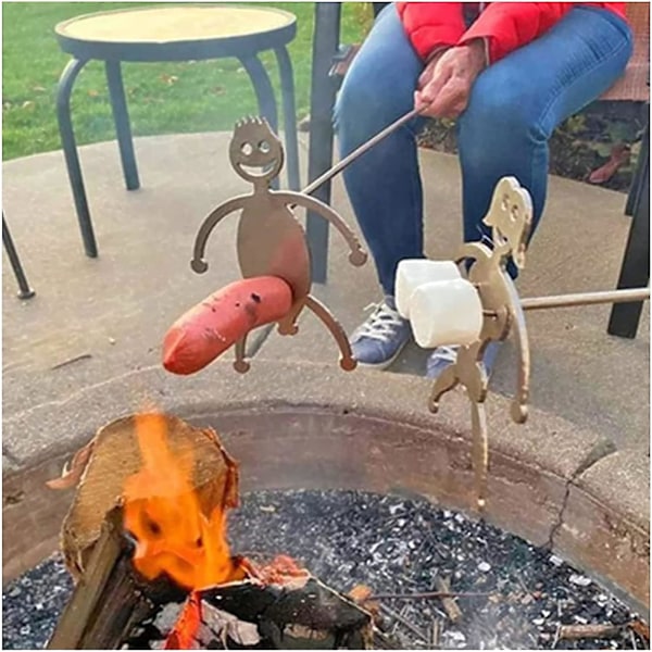 2 stk. Pølsepinne Marshmallow Ristere Oppgradert Gutt og Jente Grillgafler Rustfritt Stål Grillspyd
