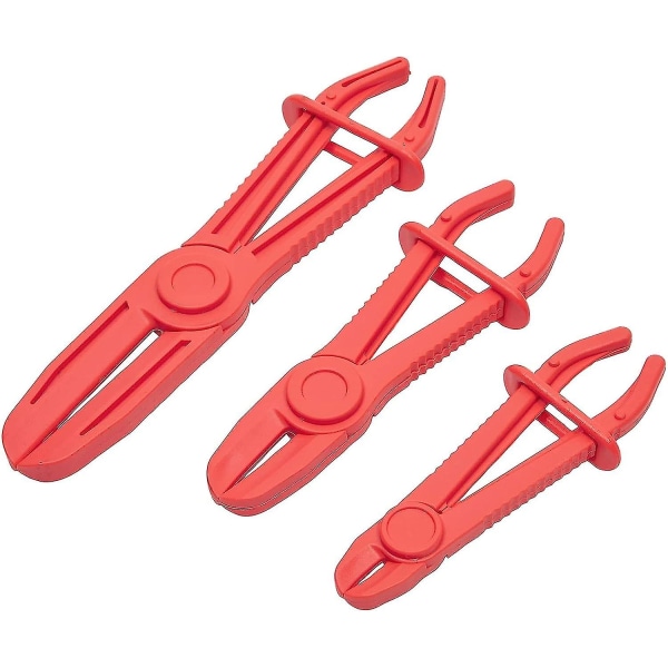 3 storlekar för slangklämmor - slangklämmor för bromsslangar, bränsleslangar, gasledningar och mest flexibla slangar (röd)