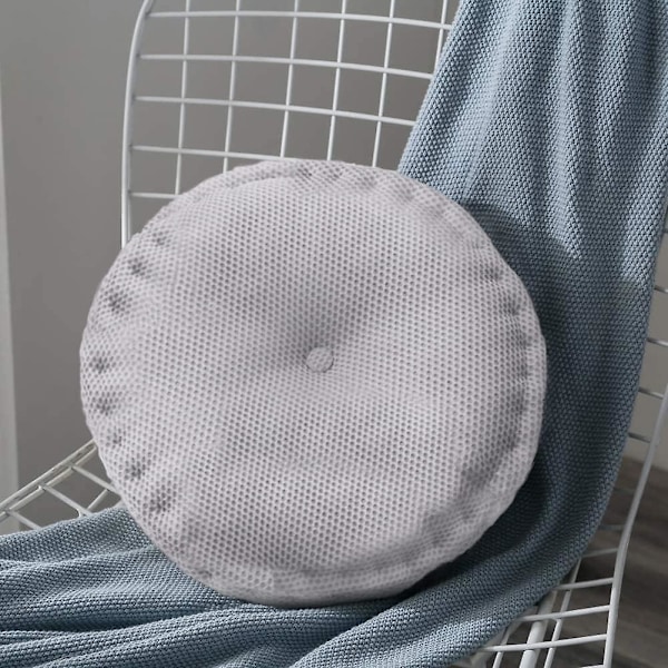 Rund Putepute Hengende Vaskbar Myk Mesh Setepute Stolputer for Innendørs Utendørs Gulv, Stol, Sofa, Peis, Seng, Kontor 40cm (Grå)