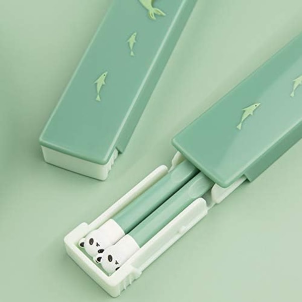 Portable spisepinner Barn Studenter Silikon Lettvekt Spisepinner med Etui, Gjenbrukbare Portable Bestikk