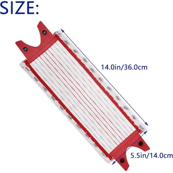 {PL}2-i-1 Moppeklut Mikrofiber Pad Moppehode Erstatning Superabsorberende & Støvbestandig Rød