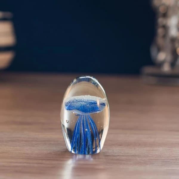 3D Krystallmaneter Prydnad Havsdyr Pappersvikt Hantverk Samlarobjekt Lake Blue