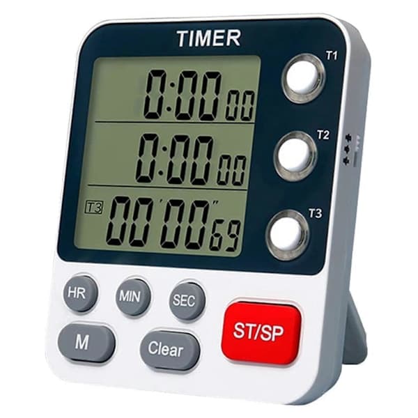 Digital Dubbel Kökstimer, 3 Kanaler Räkna UPP/NER Timer, Matlagningstimer, Stor Display, Hög Volym A[CO]