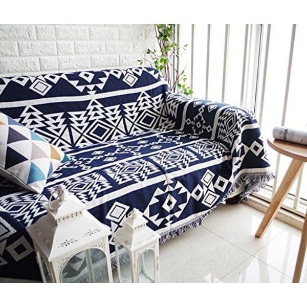 Multifunktionel dekorativt tæppe sofa håndklæde bomuld varmt overtræk 130 x 180cm