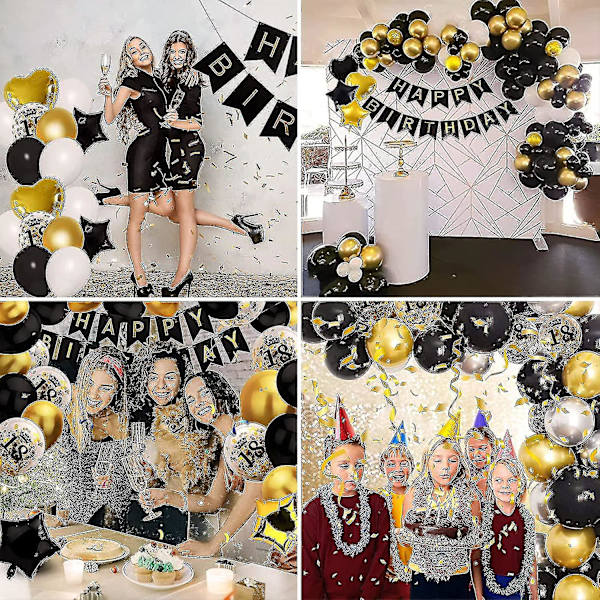 18 års fødselsdag pynt, 18 års fødselsdag balloner Glad Fødselsdag Banner