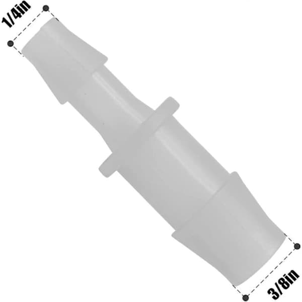 {PL}2 stk. Plastslangenippelreduktionsstykke, 3/8 \" til 1/4 \" Tilslutningssamling