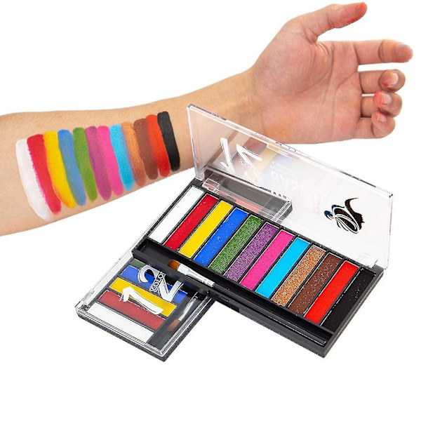 12 Färger Världscup Halloween Makeup Ansiktsmålning Ansiktsmålning Jul Ansiktsmålning