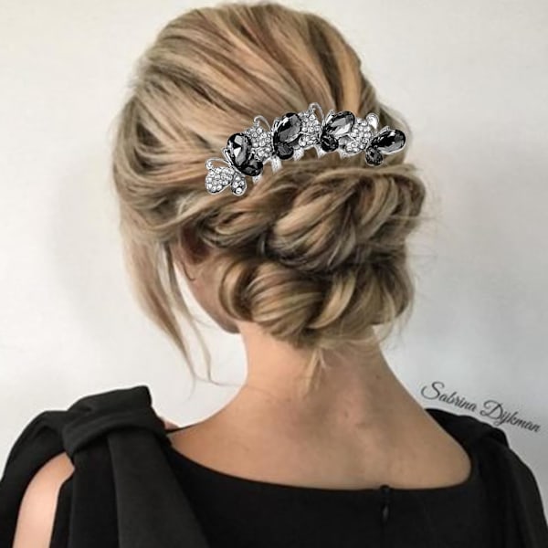 Hårkam med strass, sommerfugldesign, brudehårtilbehør, sidekam for kvinner, 1 stk. Skil deg ut med dette elegante hårtilbehøret for kvinner