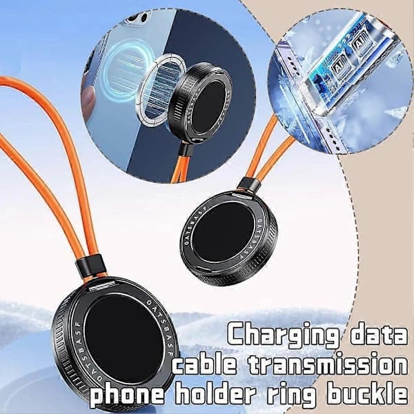 {PL}4-i-1 Type C Multi Ladekabel med Telefonholder Ring Spenne Lader