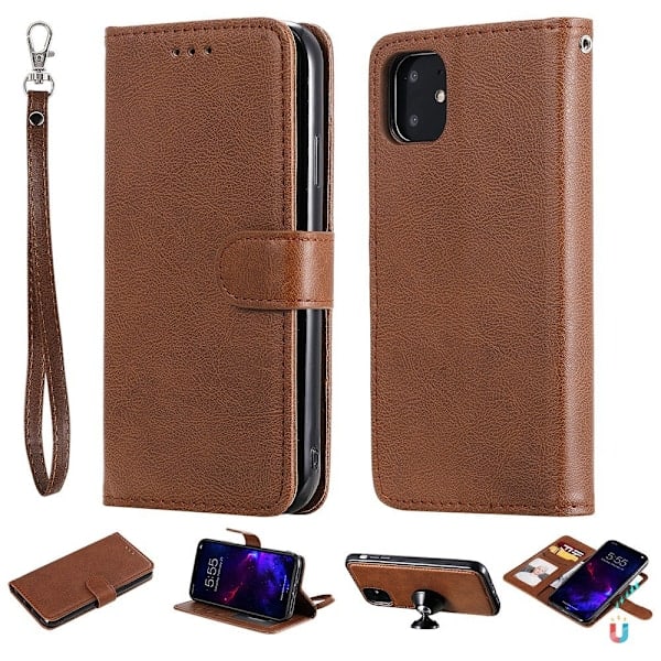 iPhone 11 - Plånboksfodral/Magnet Skal 2in1 - Brun Brown Brun