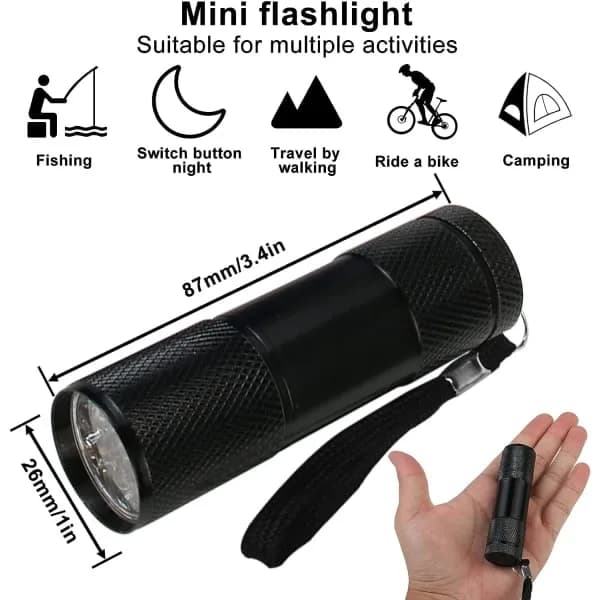 Mini taskulamppu - 8 kpl LED-taskulamppu lastenjuhliin