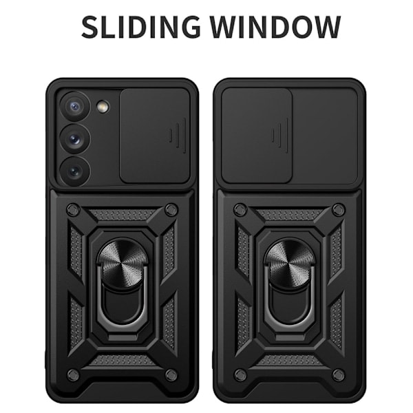 Samsung Galaxy S23 Plus Kuori Rengas CamShield Hybrid Musta
