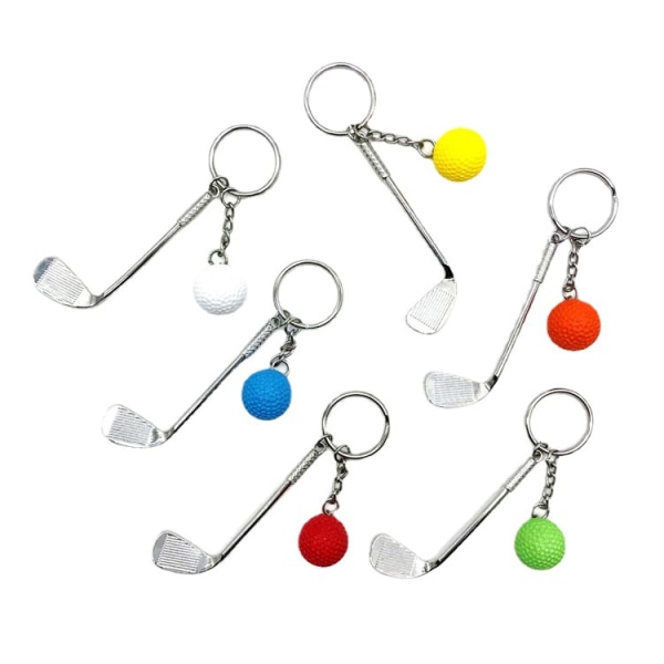 Mini Golf Racket Ball Pendant Nyckelring, Metall Golfklubbor Nyckelring