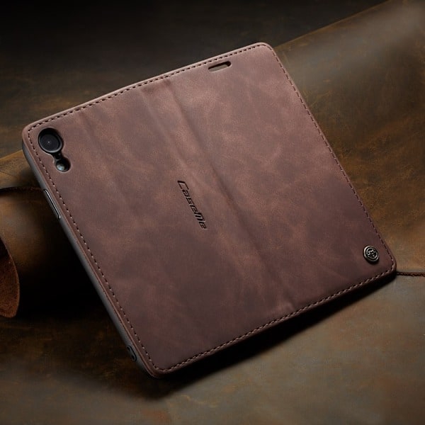 iPhone XR - CASEME Retro Lompakkokotelo - Tummanruskea DarkBrown Tummanruskea