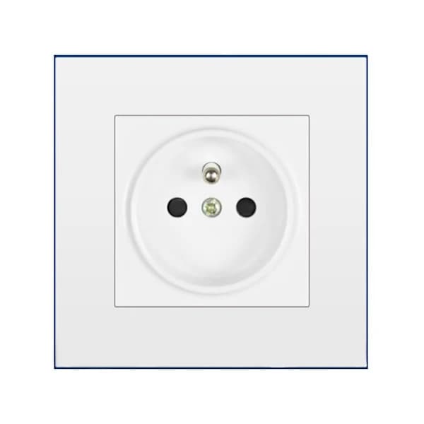 EU-uttag 16A Runda Franska Uttag 2 Hål 2P+E Vit Paneltyp 86【PL】