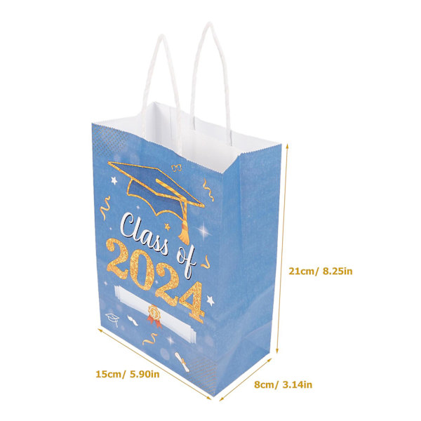 12 st Graduationspåsar, Presentpåsar i Papper, Godisförpackningspåsar, Festfavoritpåsar, Handhållna Presentpåsar
