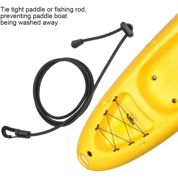 Paddelrem, 2 sikkerhedsgummi paddelrem krog paddleboard rem, paddel for at undgå at blive skyllet væk under paddling, bugseringsrem til kajakker.